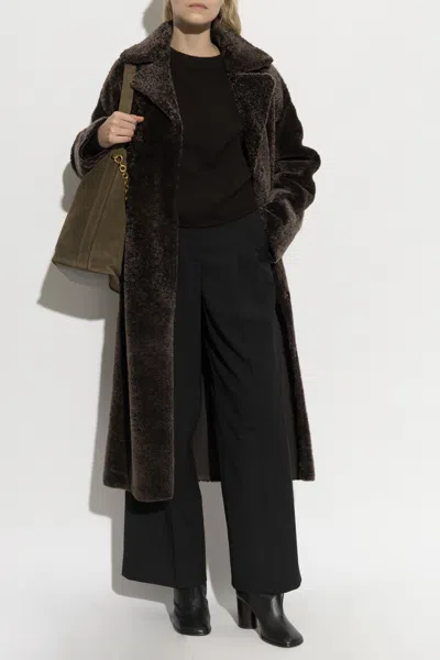Arma Collared Coat In Brown