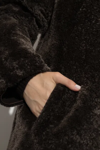 Arma Collared Coat In Brown