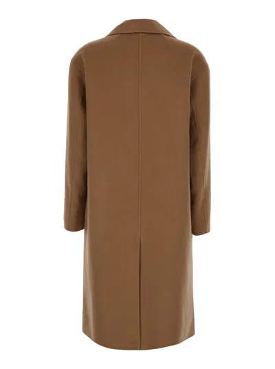 Twinset Double-breasted Coat In Black