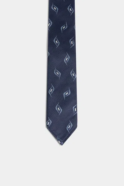 Dsquared2 Geometric-print Tie In Blue