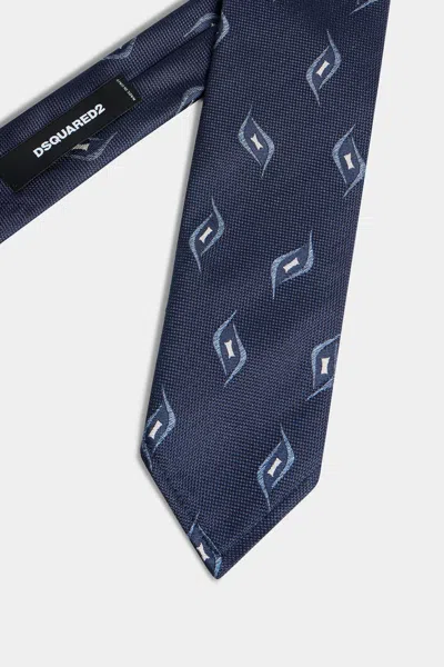 Dsquared2 Geometric-print Tie In Blue