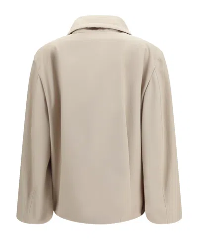 Lardini High-neck With Drawstring Jacket In Neutral