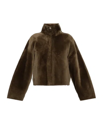Arma Indy Reversible Shearling Jacket In Brown