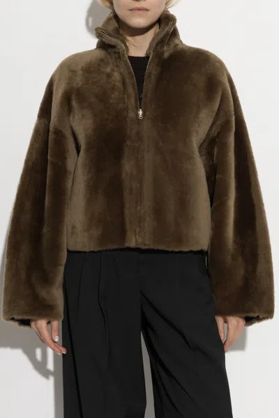 Arma Indy Reversible Shearling Jacket In Brown