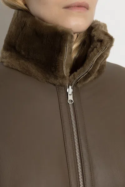 Arma Indy Reversible Shearling Jacket In Brown