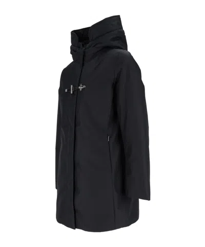 Fay Technical Gabardine Toggle Coat In Blue