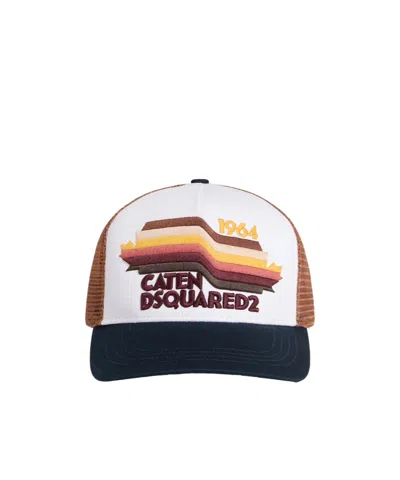 Dsquared2 Embroidered Mesh-panel Baseball Cap In Brown