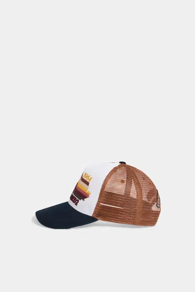 Dsquared2 Embroidered Mesh-panel Baseball Cap In Brown