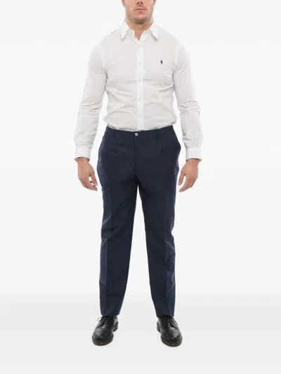 Corneliani Unlined Belt-loop Trousers In Blue