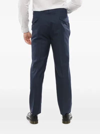 Corneliani Unlined Belt-loop Trousers In Blue