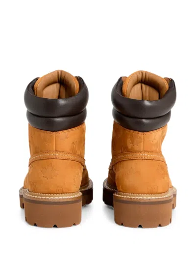 Dsquared2 D2 Monogram Ankle Boots In Orange