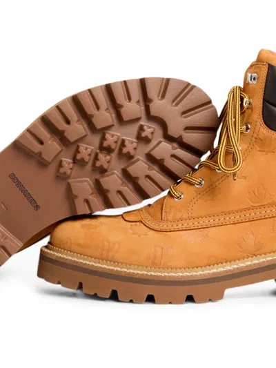 Dsquared2 D2 Monogram Ankle Boots In Orange