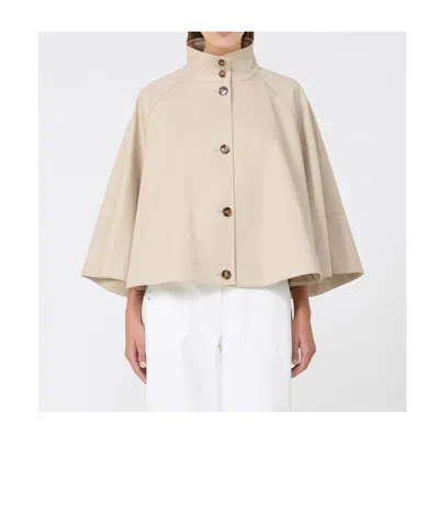 Max Mara Flared Shawl In Neutral