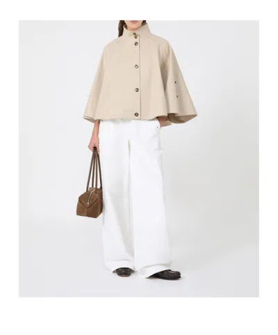 Max Mara Flared Shawl In Neutral