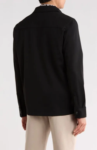 Ted Baker Button Front Shirt Jacket In Black
