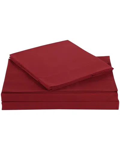 My World Solid Sheet Set In Red