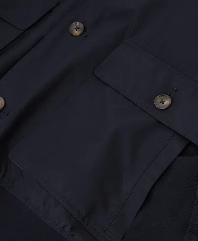 Reiss Navy Technical Button-through Bomber Jacket In Blue