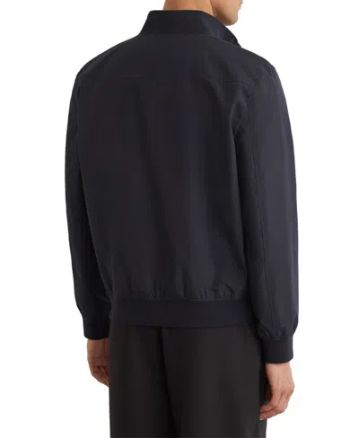 Reiss Navy Technical Button-through Bomber Jacket In Blue