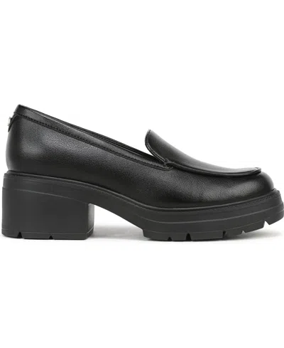 Naturalizer Luly Platform Loafer In Black Faux Leather