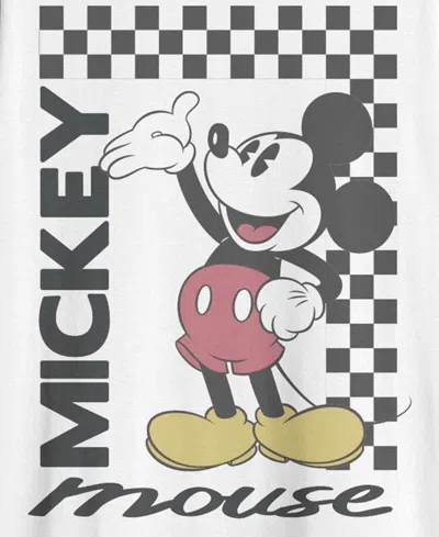 Fifth Sun Men'sâ Mickey Classic Mickey Checkered T-shirt In White