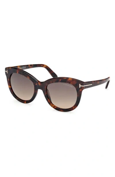 Tom Ford Eyewear Odette Oval Frame Sunglasses In Brown