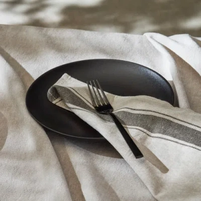 Stone Lain Semplice 12pc Black Matte Stoneware Dinnerware Set In Black