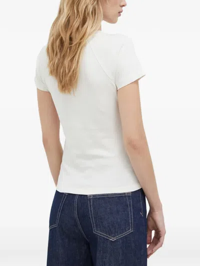 Samsoe & Samsoe Raglan-sleeved Logo-print T-shirt In White