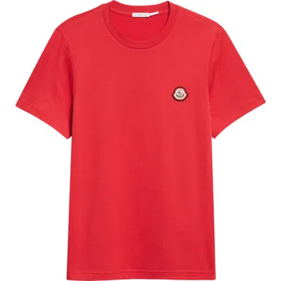 Moncler Logo Cotton Jersey T-shirt In Red