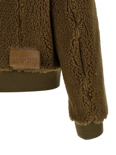 Dsquared2 Teddy Oversized Jean Jacket In Brown