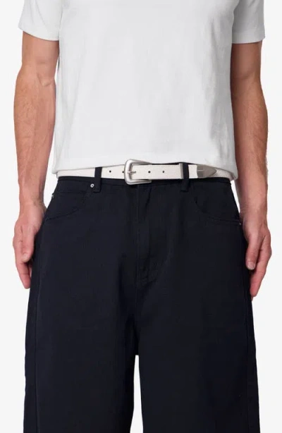 Mnml Embossed Scale Leather Belt In White