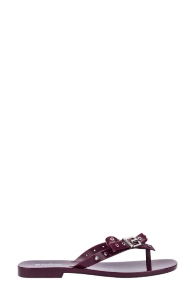 Melissa Harmonic Squared Eyelet-embellished Flip-flops In Purple