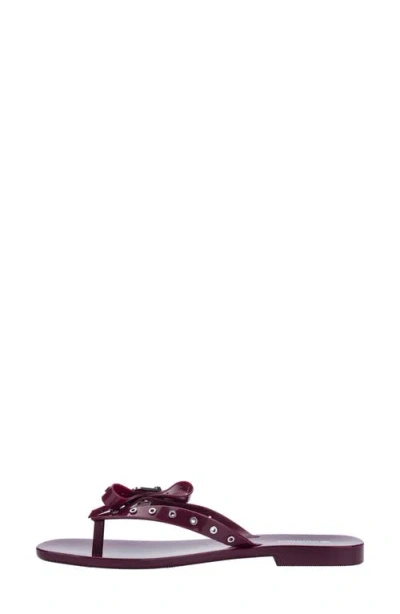 Melissa Harmonic Squared Eyelet-embellished Flip-flops In Purple