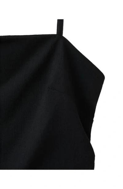 Mango Ruched Square Neck Camisole In Black