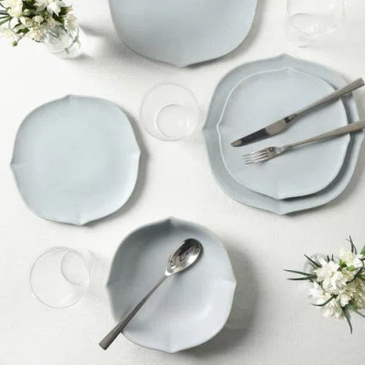 Stone Lain Baskerville Stoneware 32-piece Dinnerware Set, Includes Glassware In Blue
