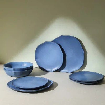 Stone Lain Baskerville Stoneware 24-piece Dinnerware Set In Blue