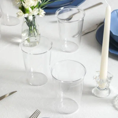 Stone Lain Baskerville Stoneware 32-piece Dinnerware Set, Includes Glassware In Blue