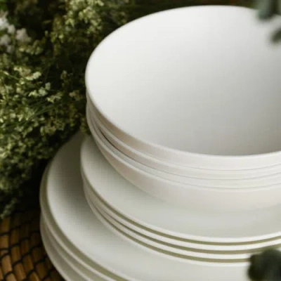 Stone Lain Taglio Bone China 24-piece Dinnerware Set In White