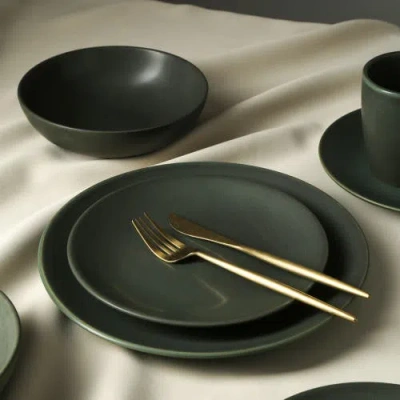 Stone Lain Grao Stoneware 16-piece Dinnerware Set In Green
