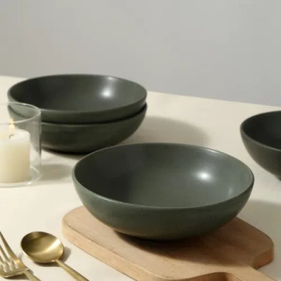 Stone Lain Grao Stoneware 16-piece Dinnerware Set In Green