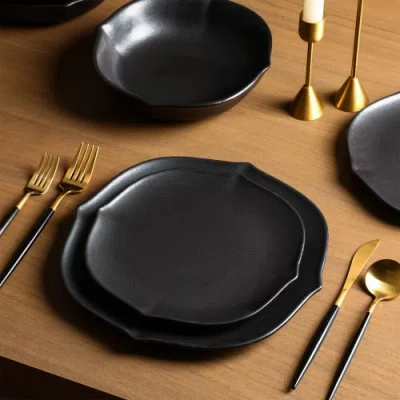 Stone Lain Baskerville 24-piece Dinnerware Set Stoneware In Black