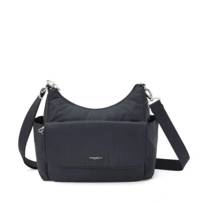 Baggallini Securtex Journey Anti-theft Hobo In Black