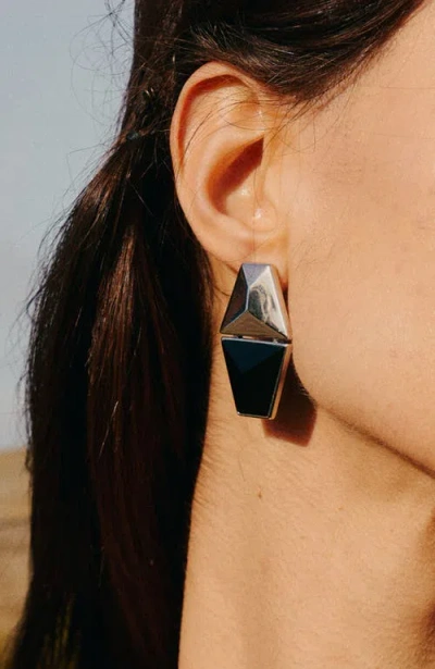 Retro Chic Echo Earrings In Silver