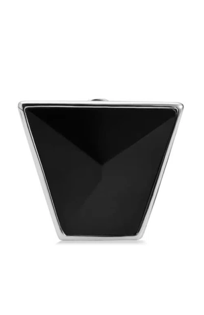 Retro Chic Echo Ear Studs In Black