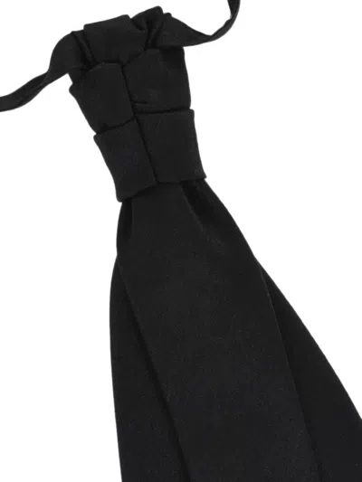 Corneliani Black Ascot Tie In Black