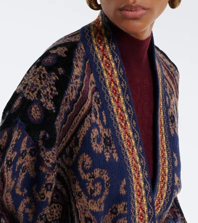 Etro Paisley-pattern Belted Jacket In Brown
