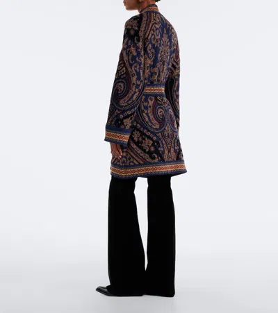 Etro Paisley-pattern Belted Jacket In Brown