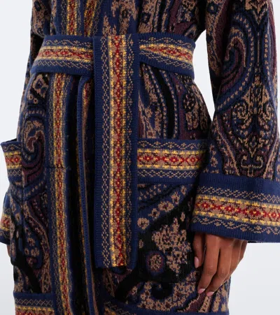 Etro Paisley-pattern Belted Jacket In Brown