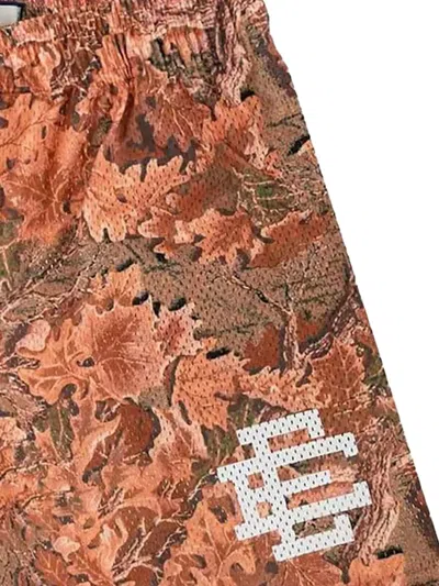 Eric Emanuel Leaf-pattern Shorts In Brown