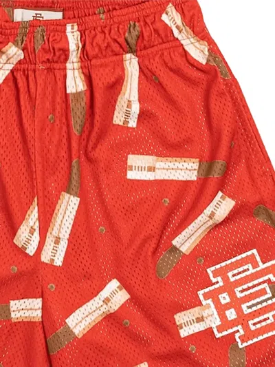 Eric Emanuel Ee Basic Lipstick Logo-print Mesh Shorts In Multi
