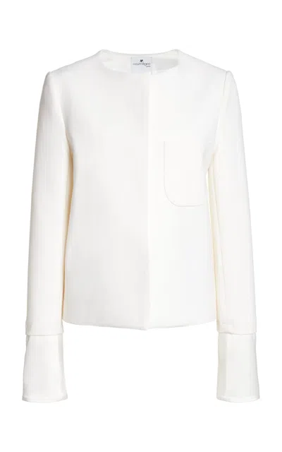 Courrèges Satin-trimmed Tailored Jacket In White